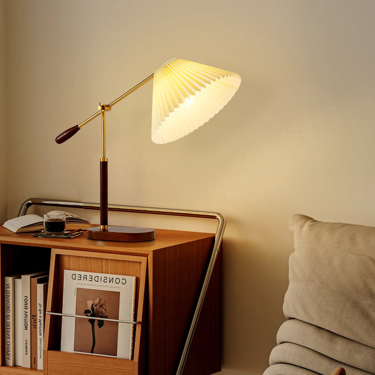Ash Iron Fabric Umbrella Table Lamp