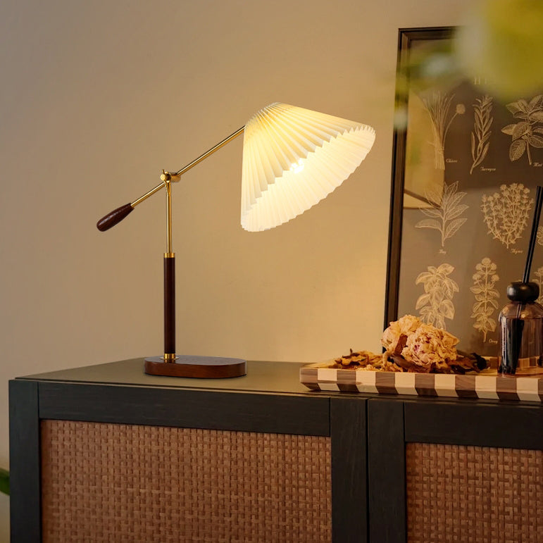 Ash Iron Fabric Umbrella Table Lamp