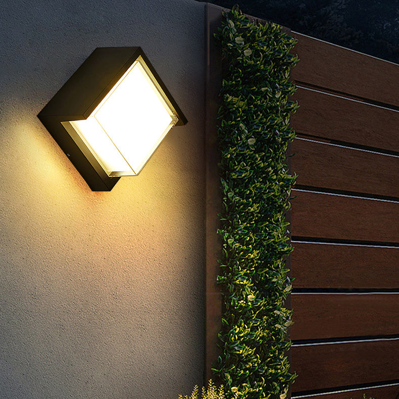 Round Square Acrylic Aluminum Outdoor Light