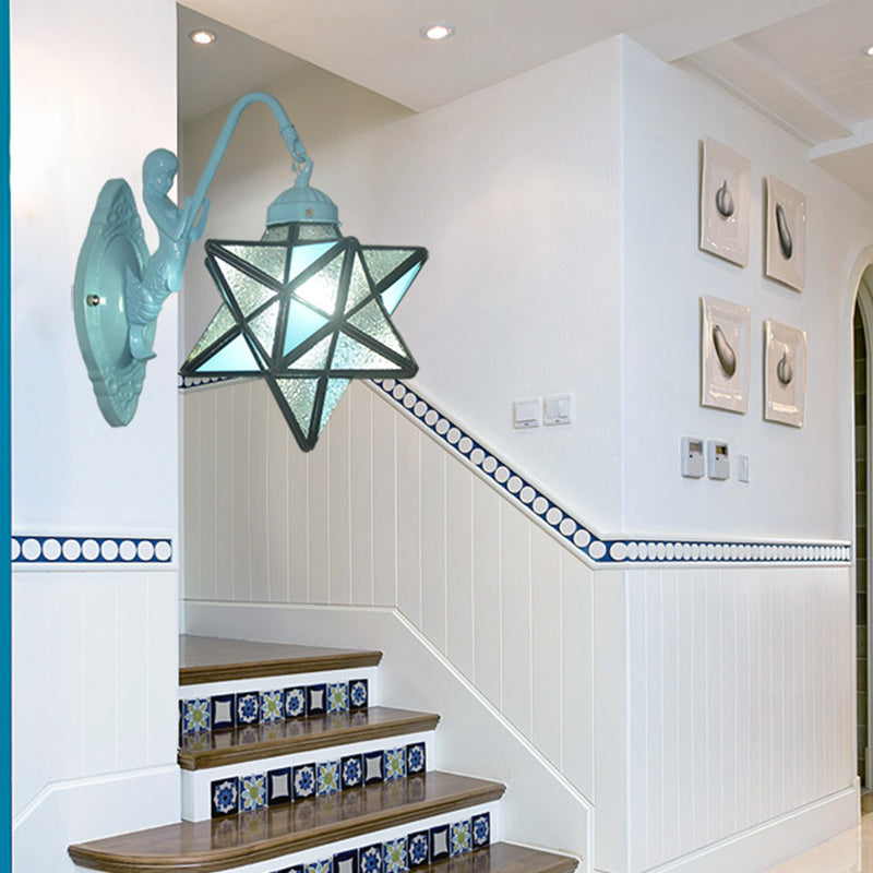Hardware Glass Pattern Bedroom Wall Lamp