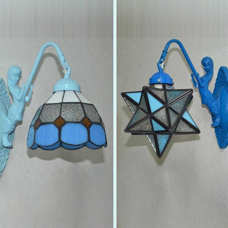 Hardware Glass Pattern Bedroom Wall Lamp
