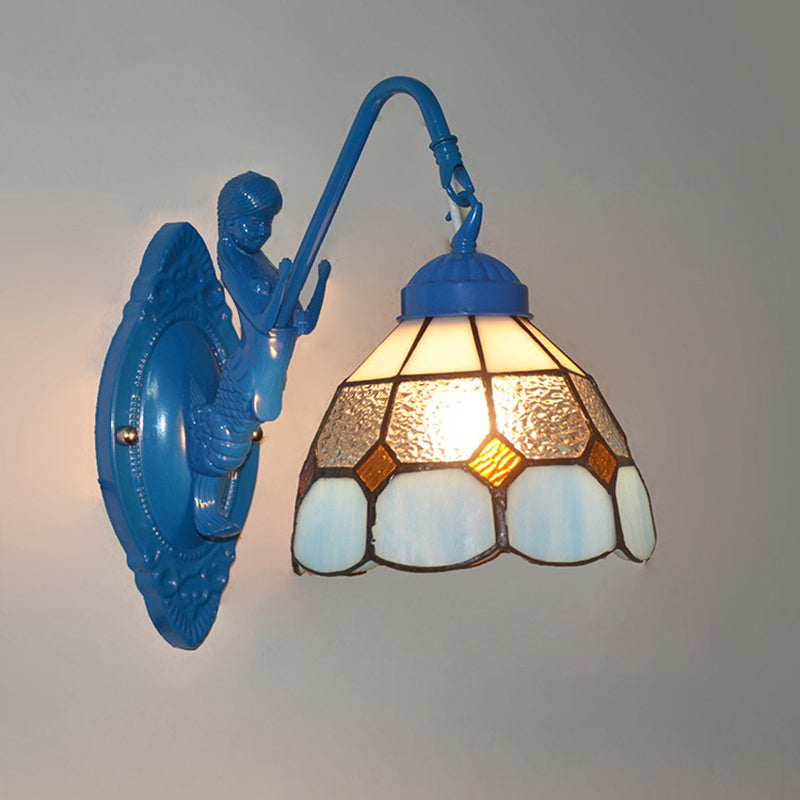 Hardware Glass Pattern Bedroom Wall Lamp
