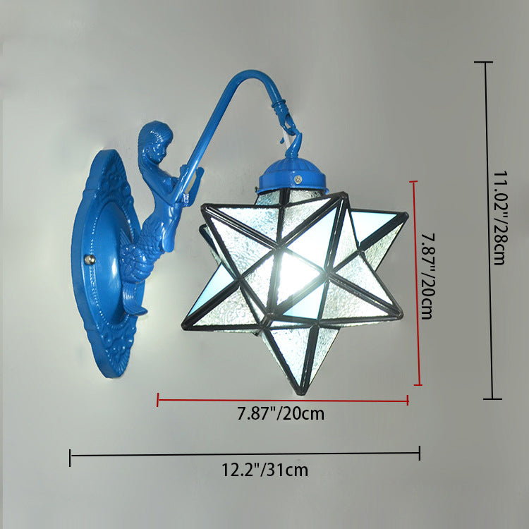 Hardware Glass Pattern Bedroom Wall Lamp