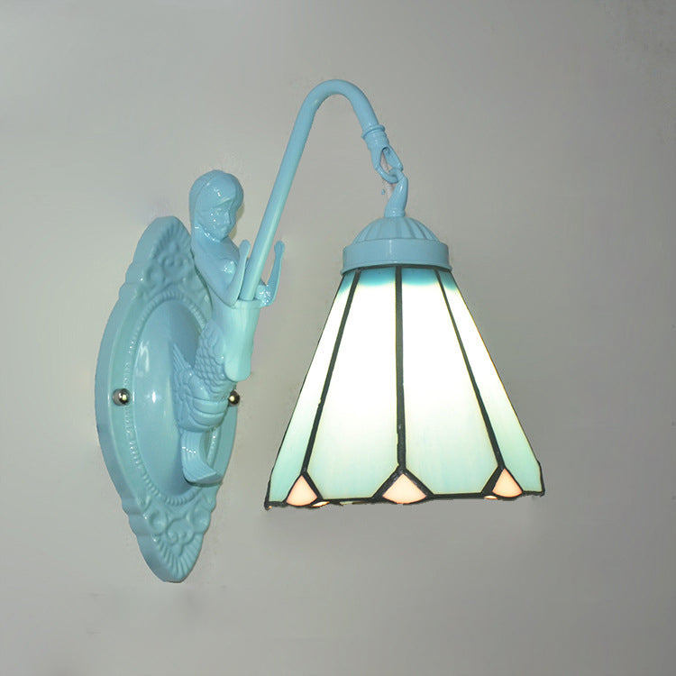 Hardware Glass Pattern Bedroom Wall Lamp