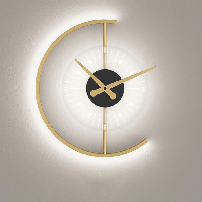 Clock Shape Acrylic Iron Wall Lamp