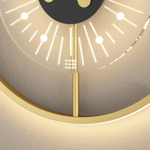 Clock Shape Acrylic Iron Wall Lamp