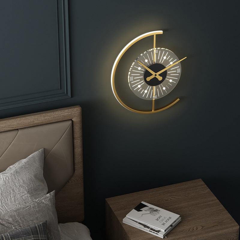Clock Shape Acrylic Iron Wall Lamp