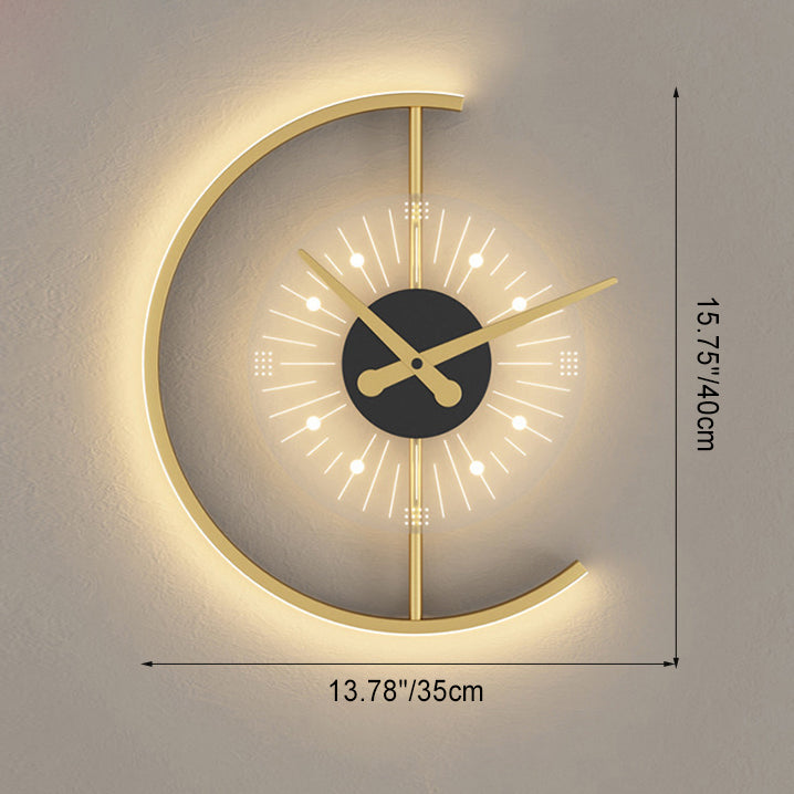 Clock Shape Acrylic Iron Wall Lamp