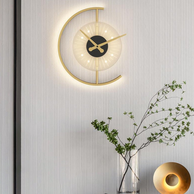 Clock Shape Acrylic Iron Wall Lamp