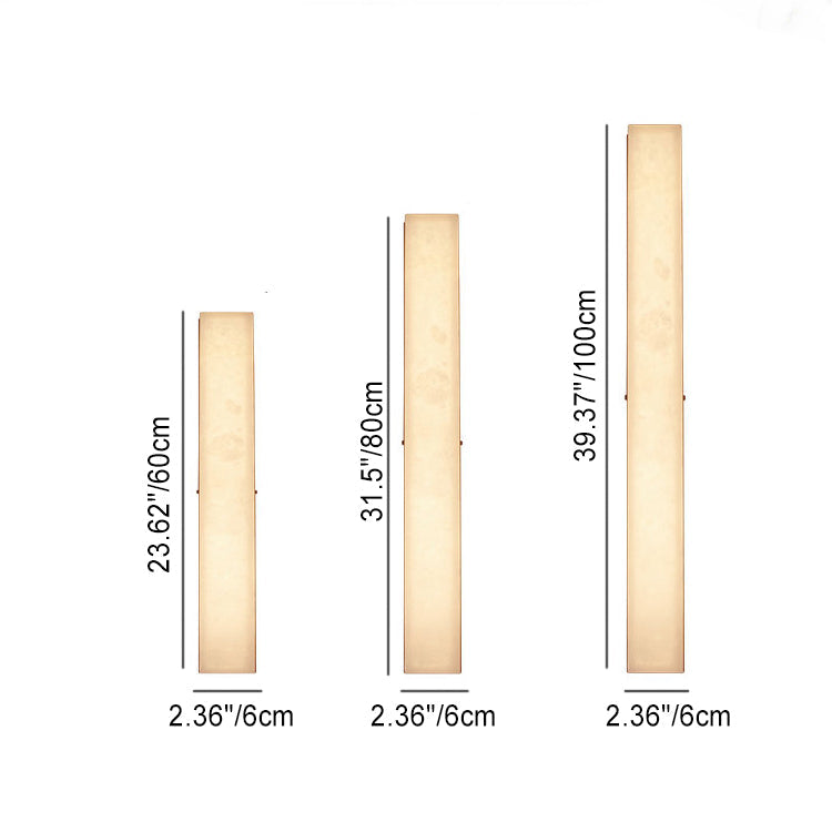 Long Strip Copper Marble Wall Lamp