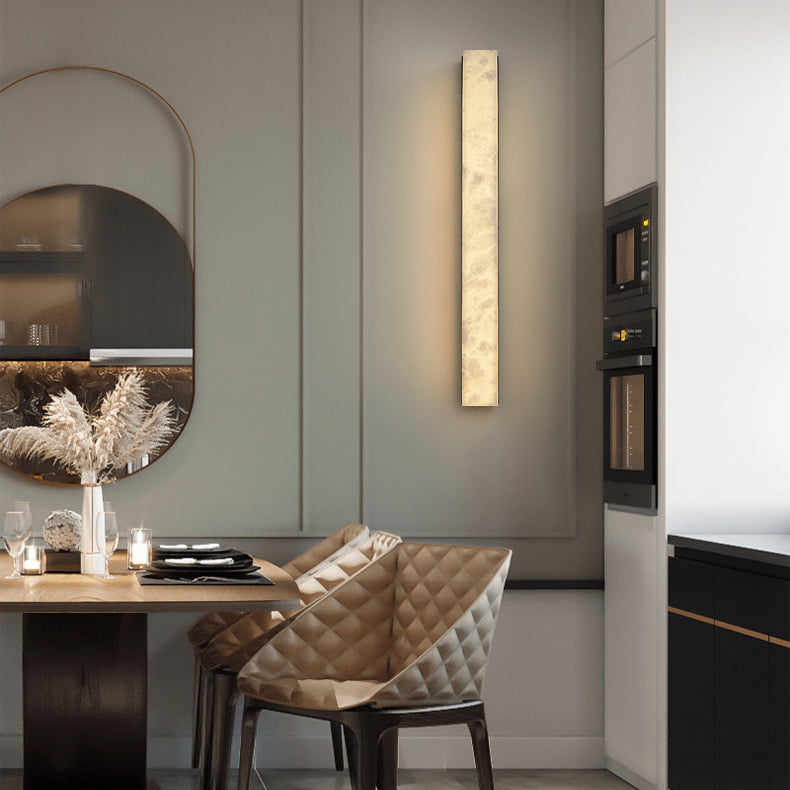 Long Strip Copper Marble Wall Lamp