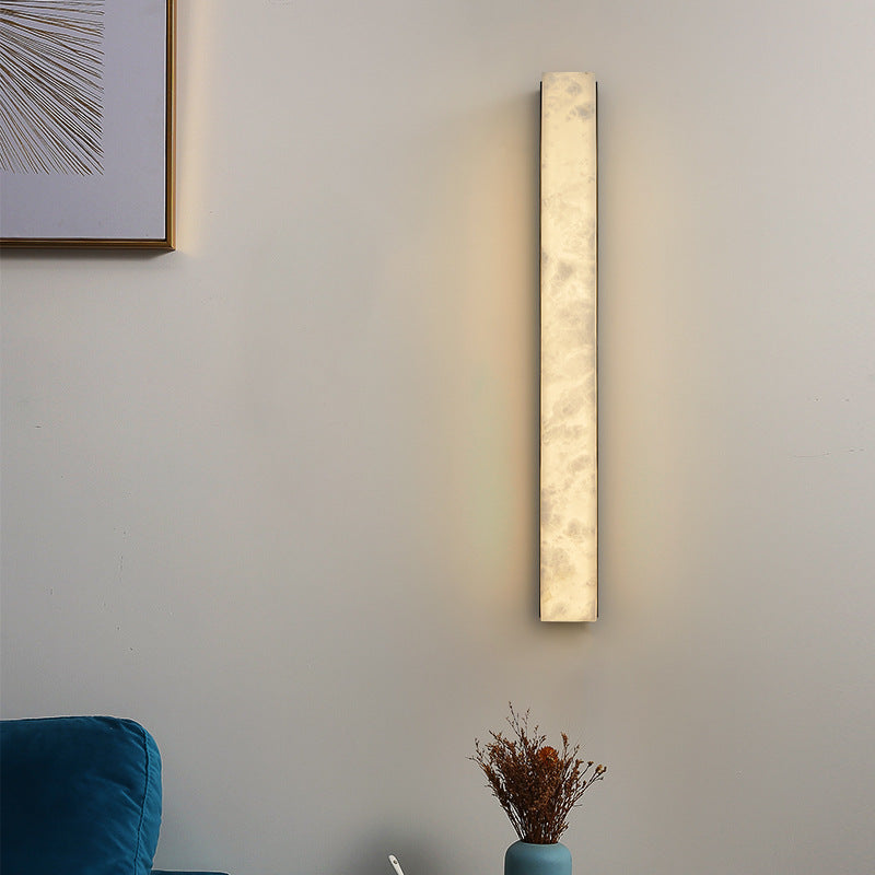 Long Strip Copper Marble Wall Lamp