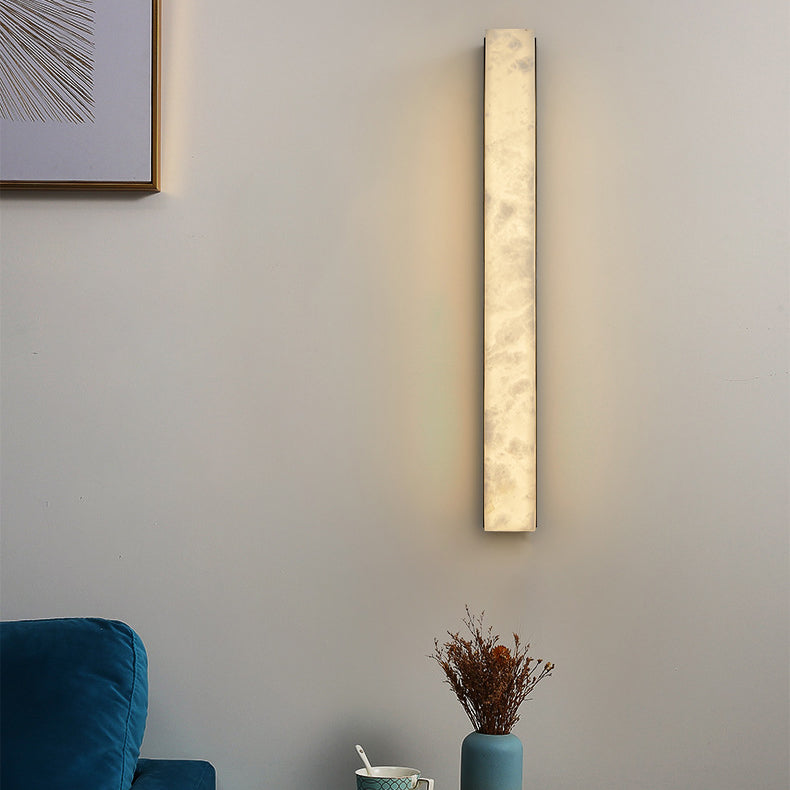 Long Strip Copper Marble Wall Lamp