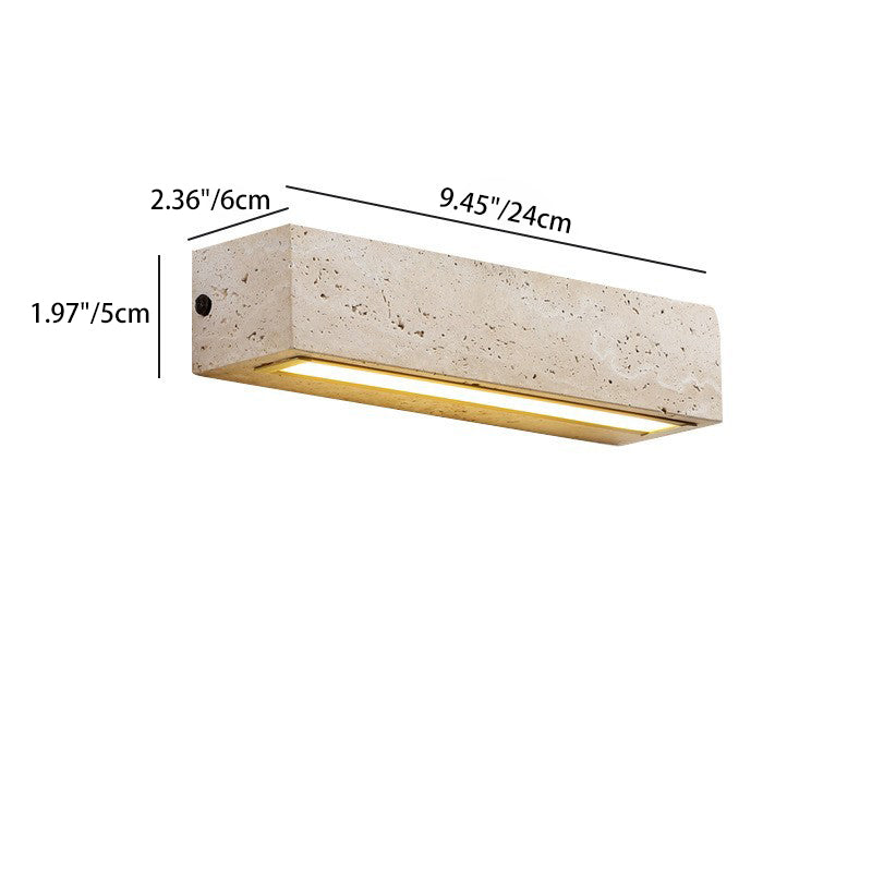 Rectangle Cube Yellow Travertine Wall Lamp