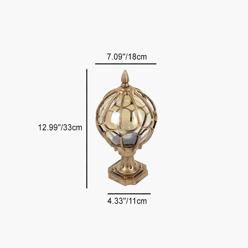 Round Aluminum Glass Garden Outdoor Light