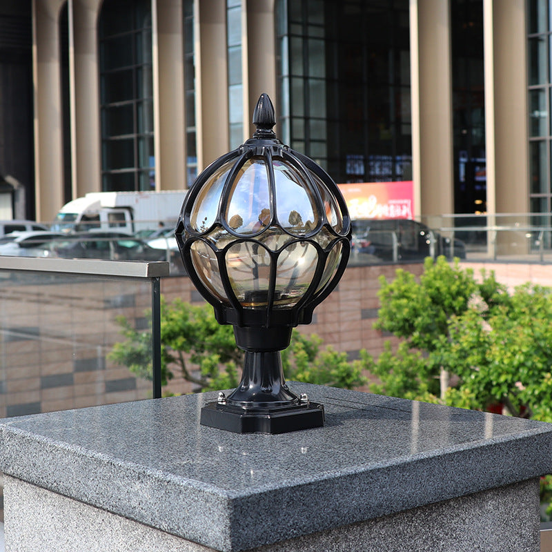 Round Aluminum Glass Garden Outdoor Light