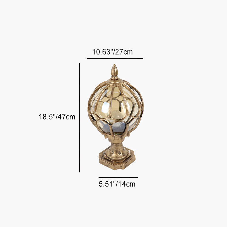 Round Aluminum Glass Garden Outdoor Light