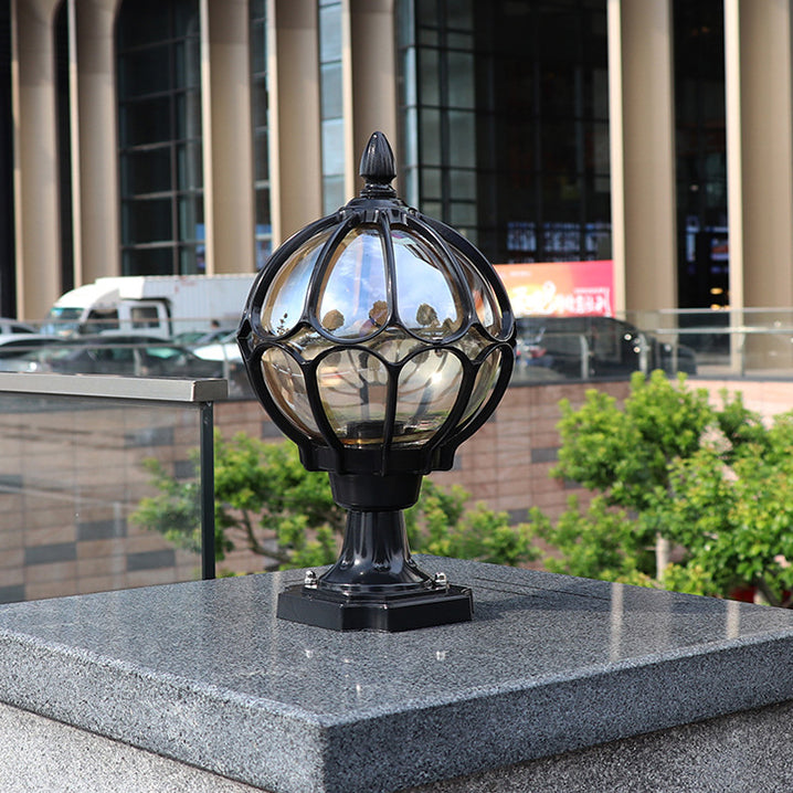 Round Aluminum Glass Garden Outdoor Light