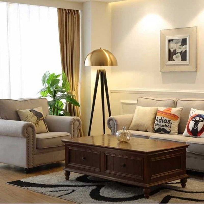 Aluminum Iron Semicircular Lampshade Floor Lamp