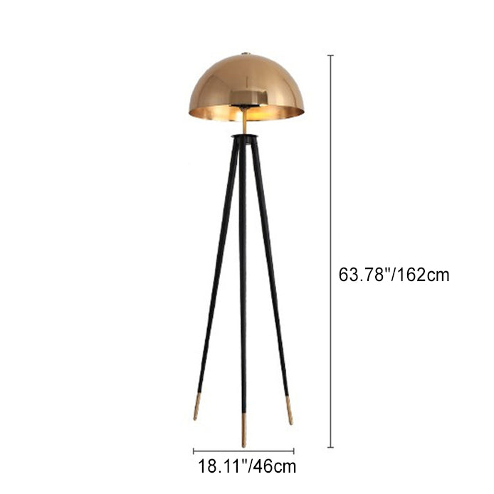 Aluminum Iron Semicircular Lampshade Floor Lamp