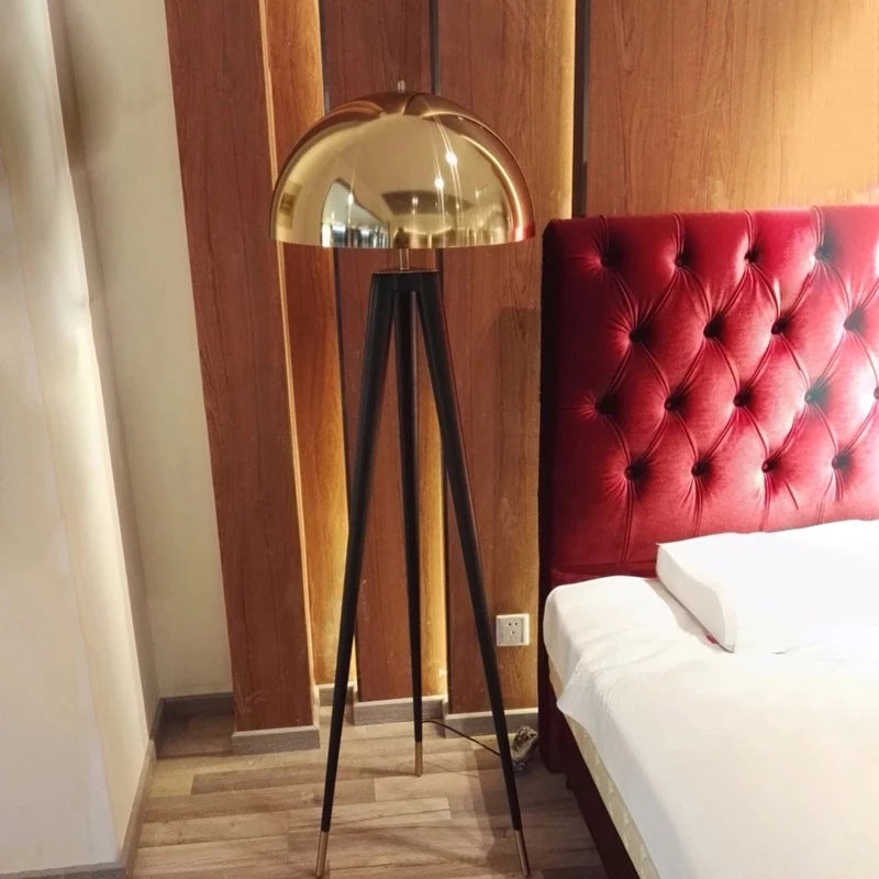 Aluminum Iron Semicircular Lampshade Floor Lamp
