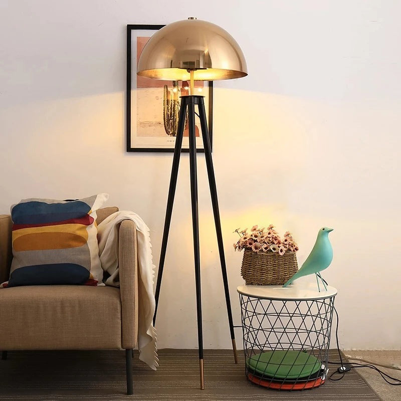 Aluminum Iron Semicircular Lampshade Floor Lamp