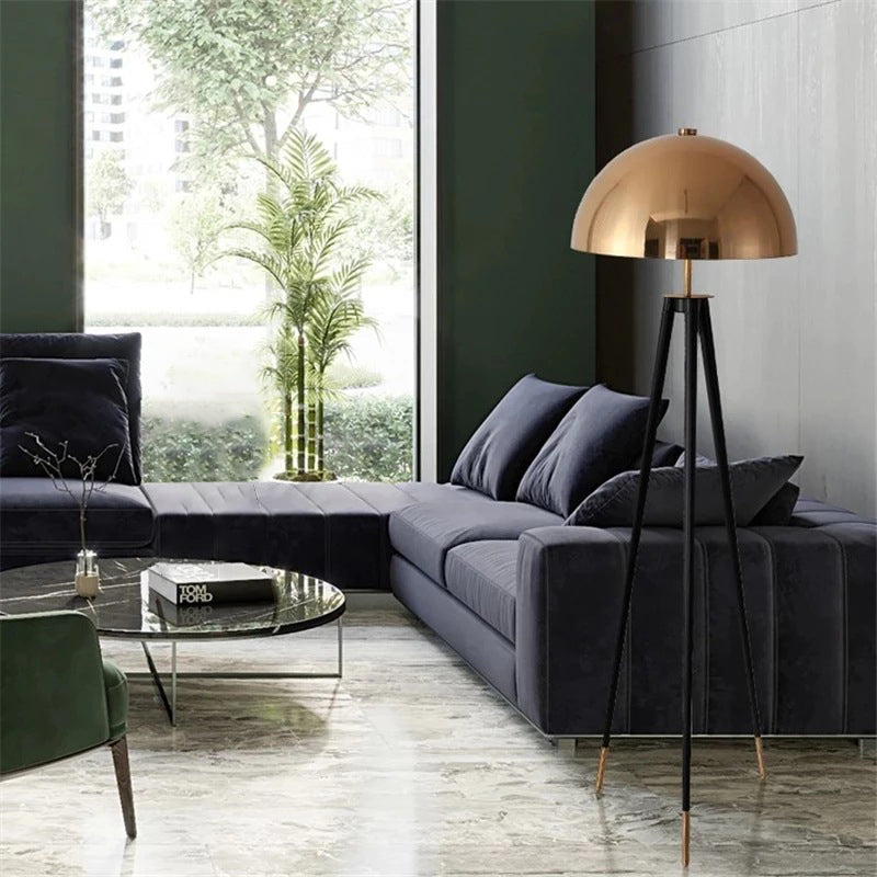 Aluminum Iron Semicircular Lampshade Floor Lamp