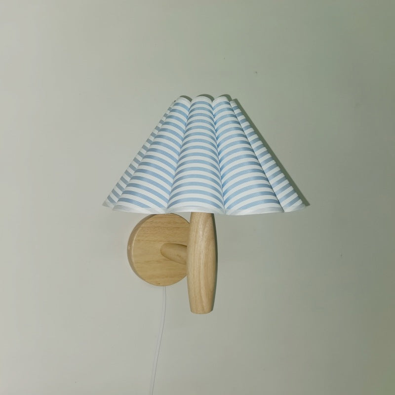 Umbrella Shape Fabric Lampshade Wall Lamp
