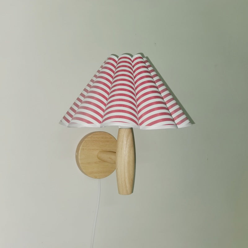 Umbrella Shape Fabric Lampshade Wall Lamp