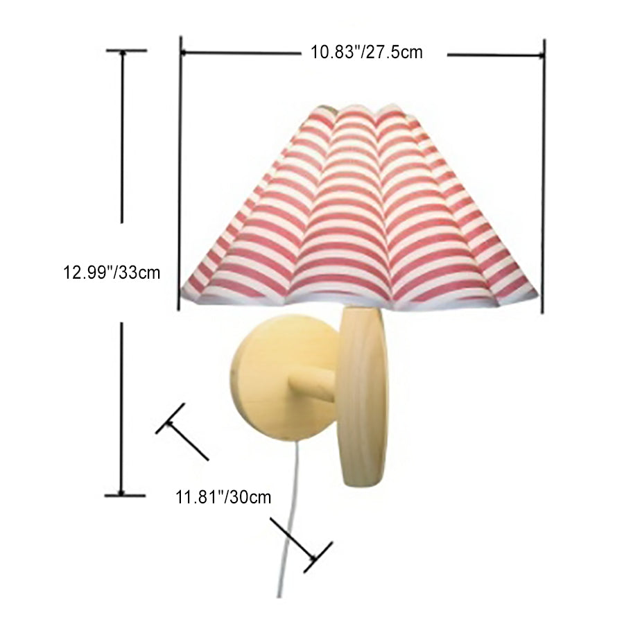 Umbrella Shape Fabric Lampshade Wall Lamp
