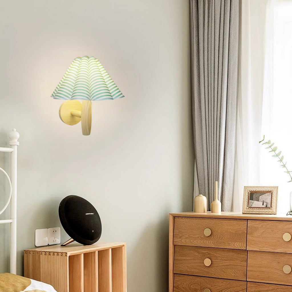 Umbrella Shape Fabric Lampshade Wall Lamp