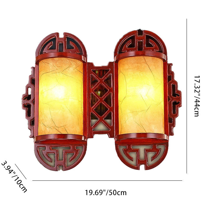 Cylinder Imitation Sheepskin Lampshade Wall Lamp