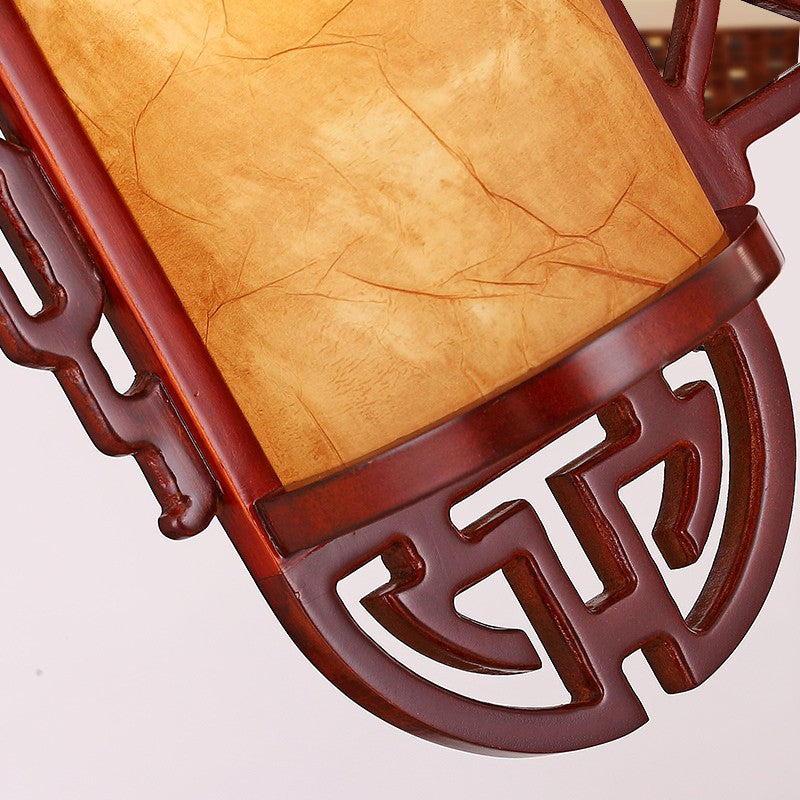 Cylinder Imitation Sheepskin Lampshade Wall Lamp