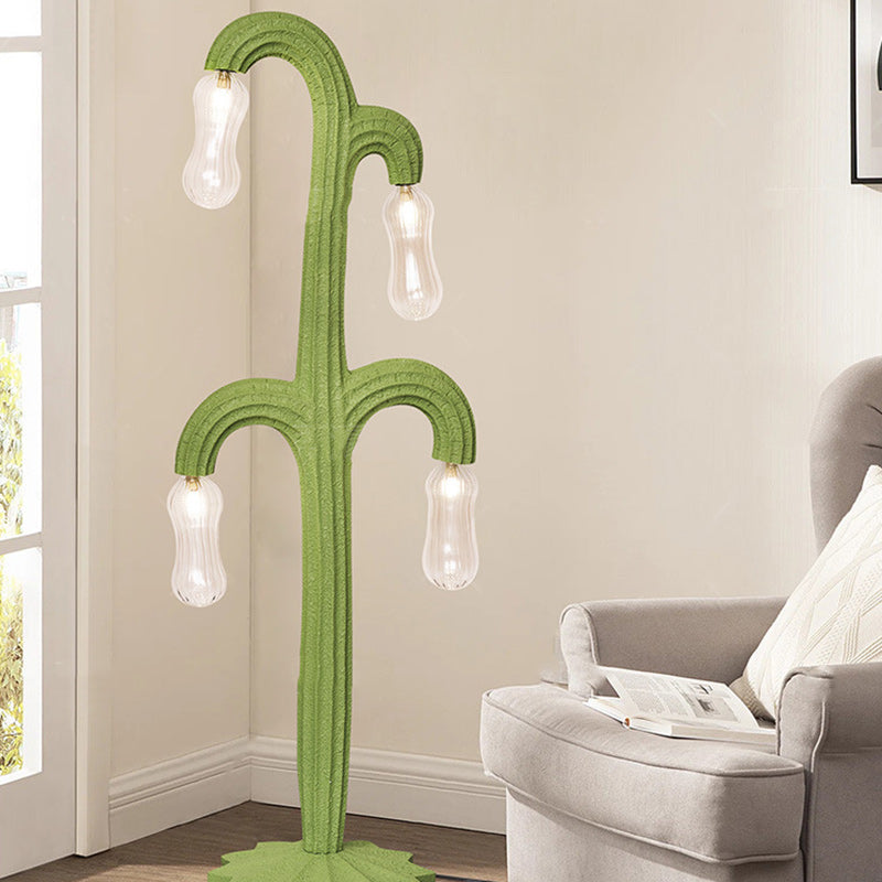 Cactus Resin Glass Living 4-Light Floor Lamp