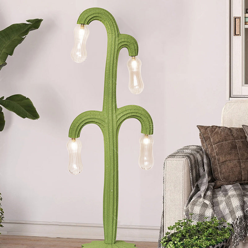 Cactus Resin Glass Living 4-Light Floor Lamp