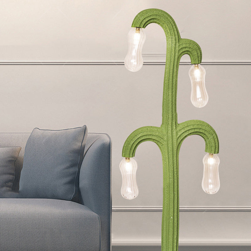 Cactus Resin Glass Living 4-Light Floor Lamp