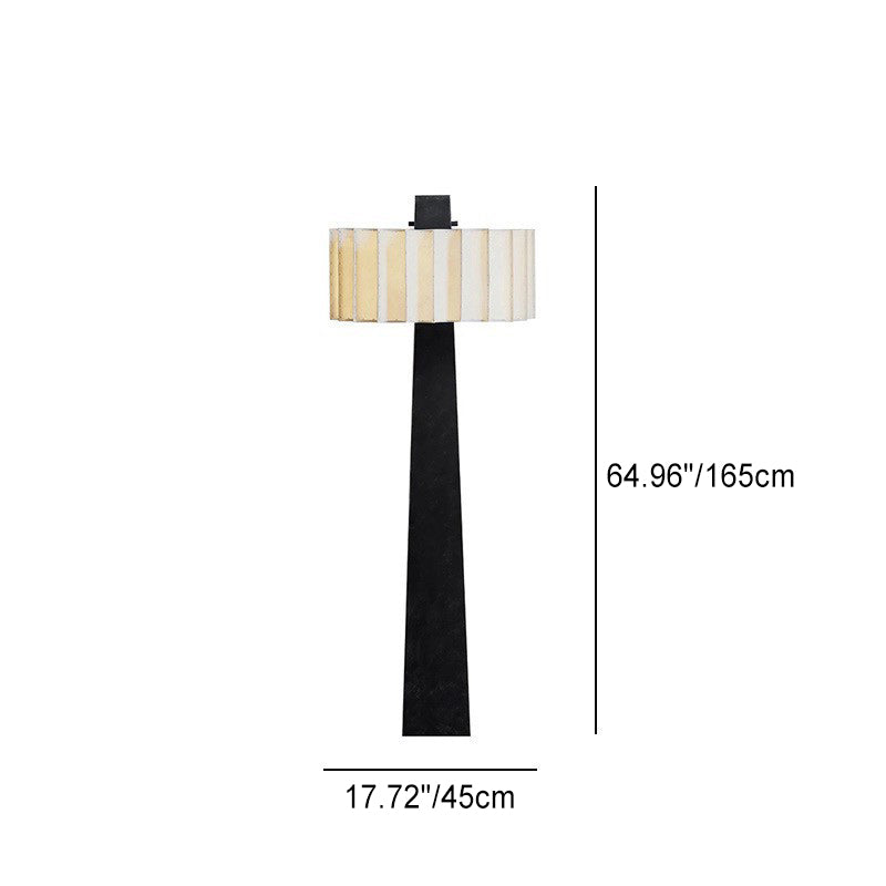 Traditional Japanese Fabric Lampshade 4-Light Floor Lamp