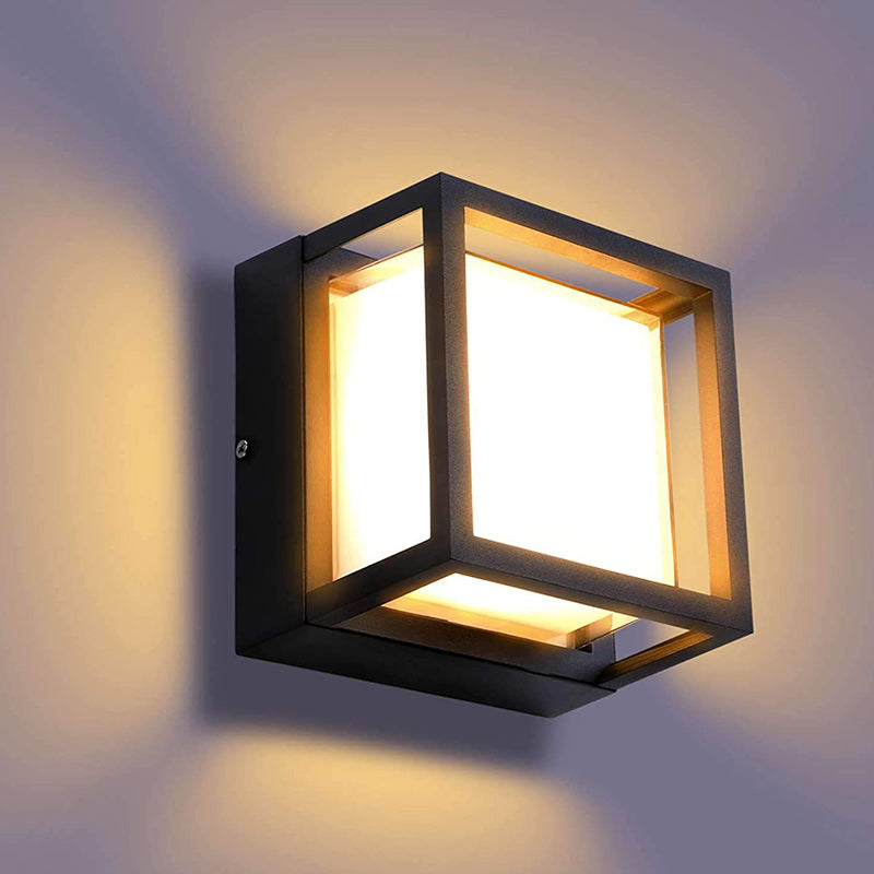 Square Cube Aluminum Acrylic Wall Lamp