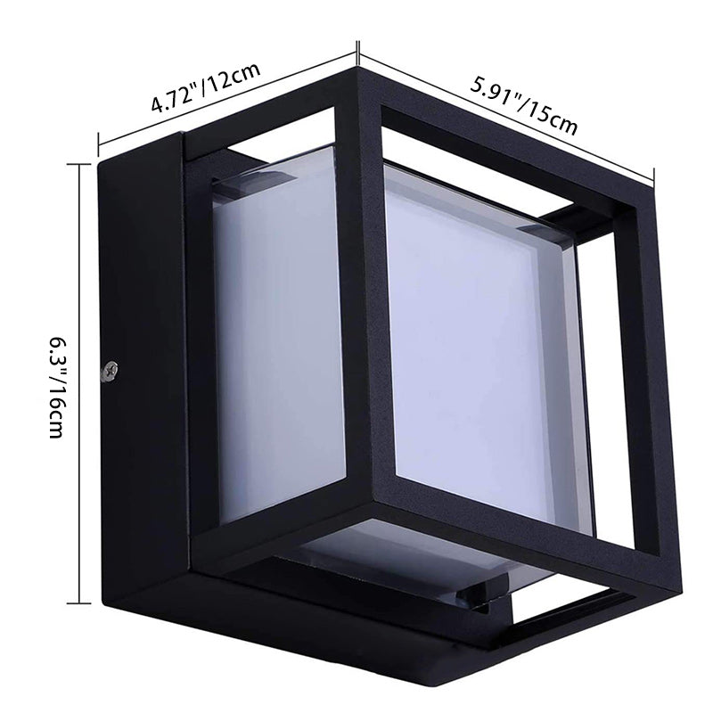 Square Cube Aluminum Acrylic Wall Lamp
