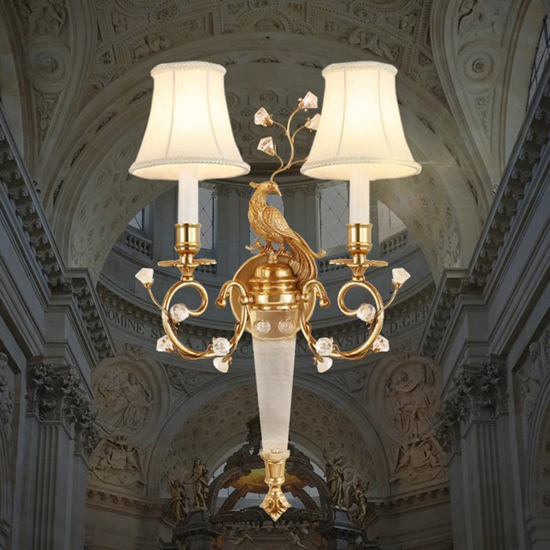 Phoenix Full Copper Fabric 2-Light Wall Lamp