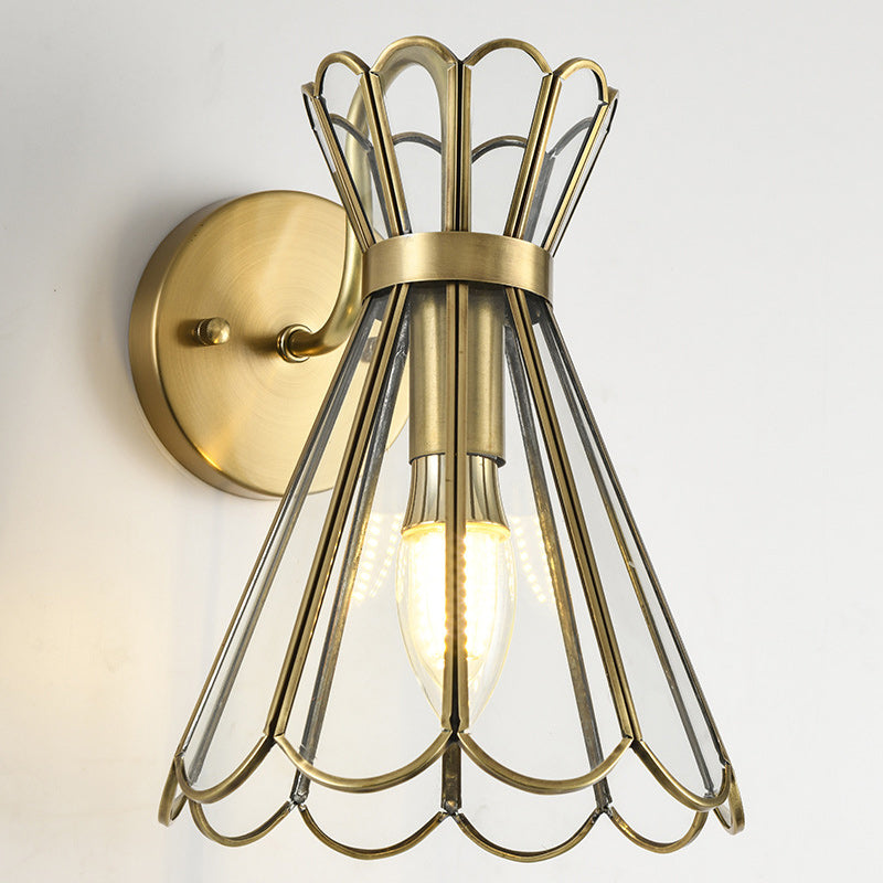 Cone Full Copper Glass Wall Lamp