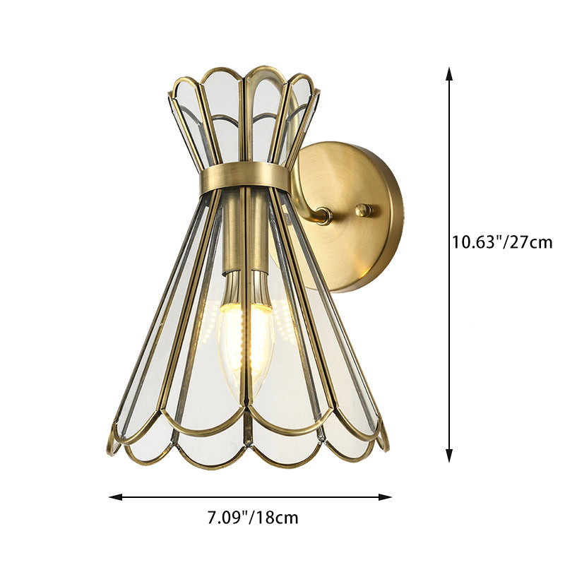 Cone Full Copper Glass Wall Lamp
