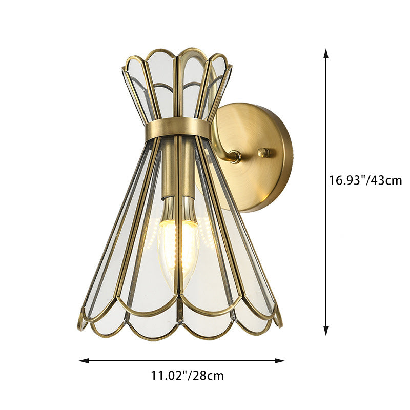 Cone Full Copper Glass Wall Lamp