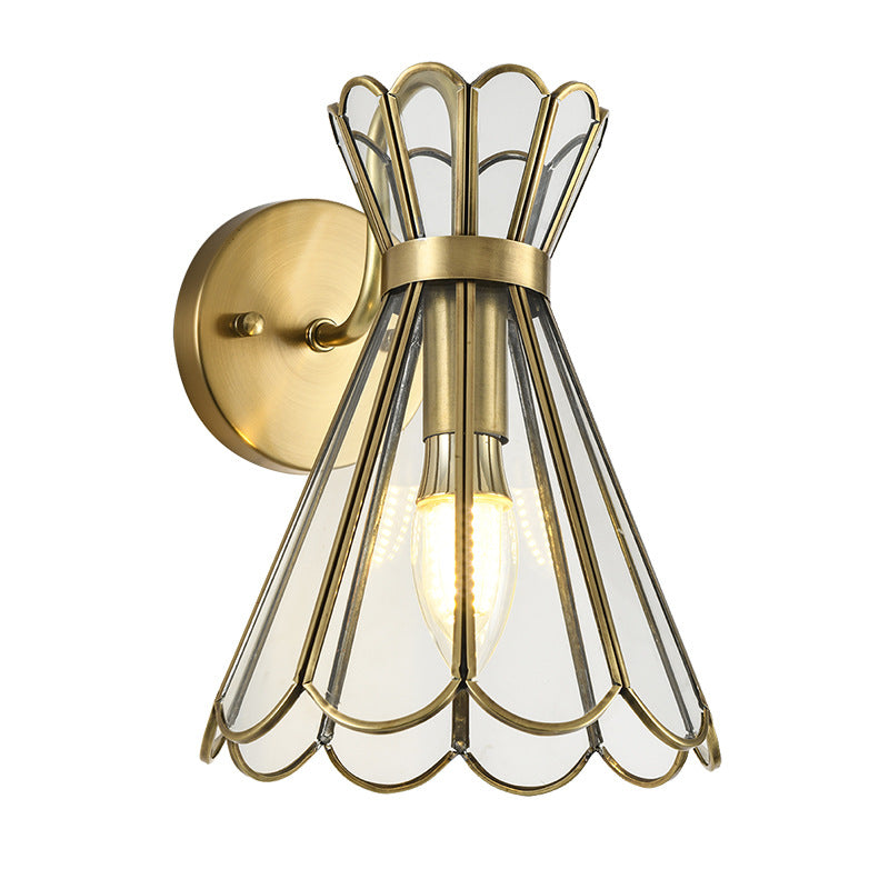 Cone Full Copper Glass Wall Lamp