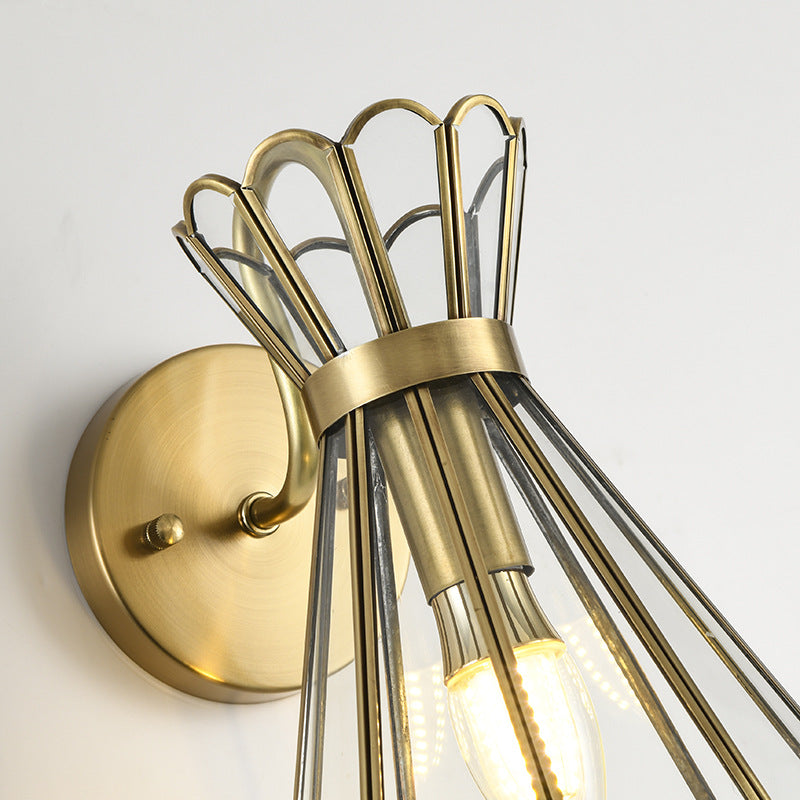 Cone Full Copper Glass Wall Lamp