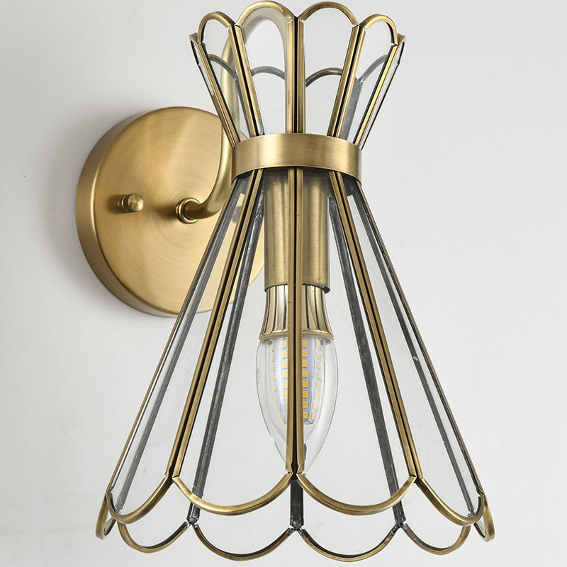 Cone Full Copper Glass Wall Lamp