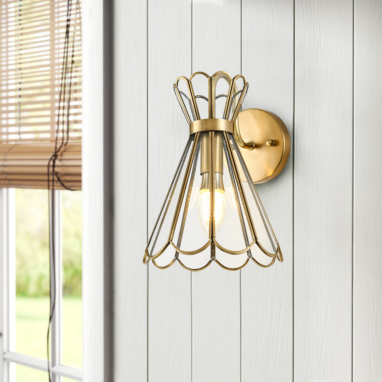 Cone Full Copper Glass Wall Lamp