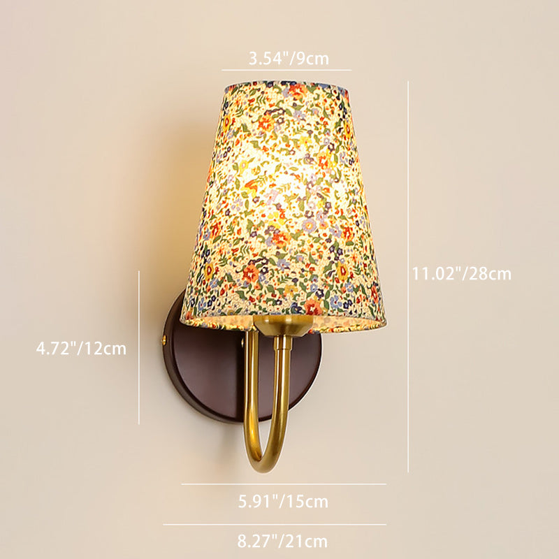 Flower Pattern Solid Wood Wall Lamp