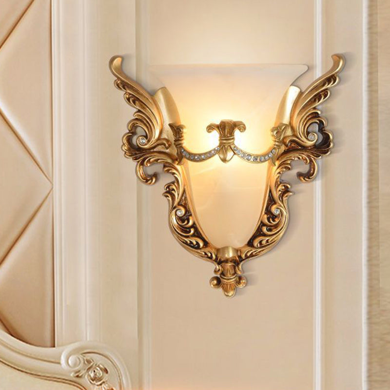 Resin Carving Pattern Glass Wall Lamp