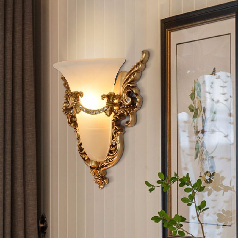 Resin Carving Pattern Glass Wall Lamp